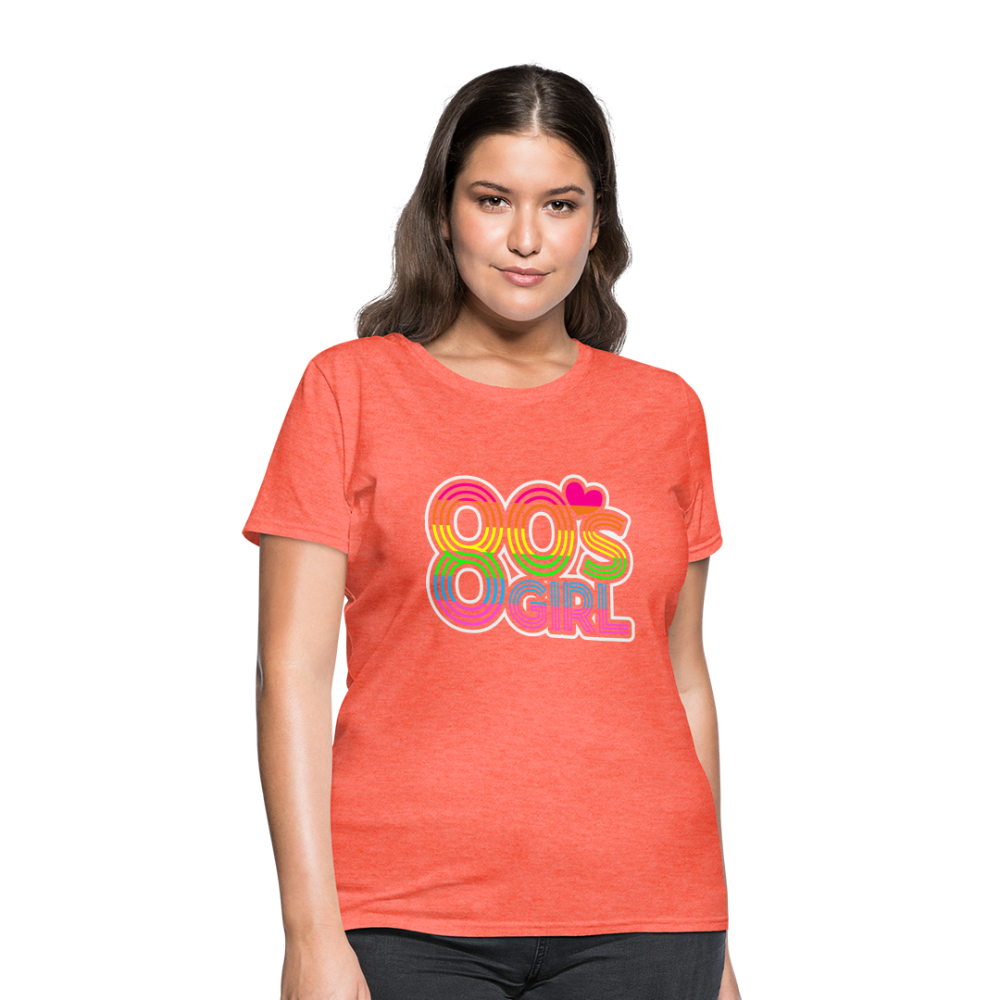 Back to the 80's - 80's Girl - T-shirt - heather coral