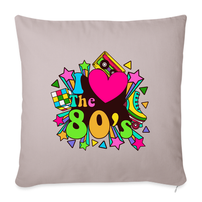 Back to the 80's - I Love the 80's Throw Pillow Cover - light taupe