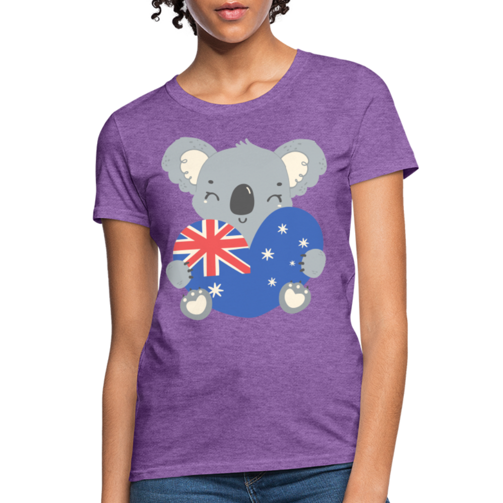 Australia Day - Koala Love Heart - purple heather