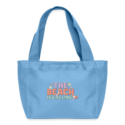 Summer Vibes - Beach is Calling Insulated Lunch Bag - light blue