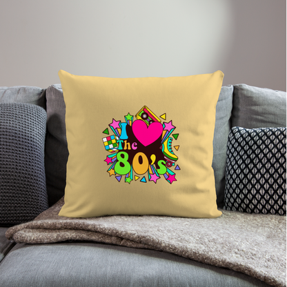 Back to the 80's - I Love the 80's Throw Pillow Cover - washed yellow