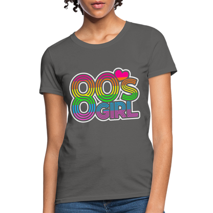 Back to the 80's - 80's Girl - T-shirt - charcoal