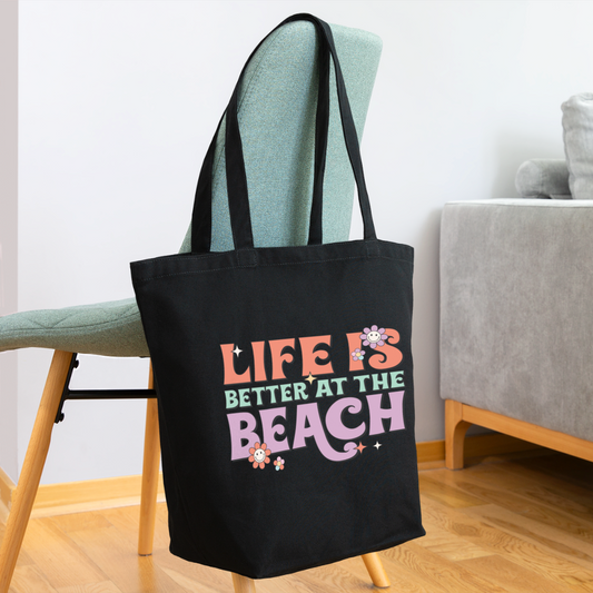 Summer Vibes -Life is Better at the Beach Tote Bag - black