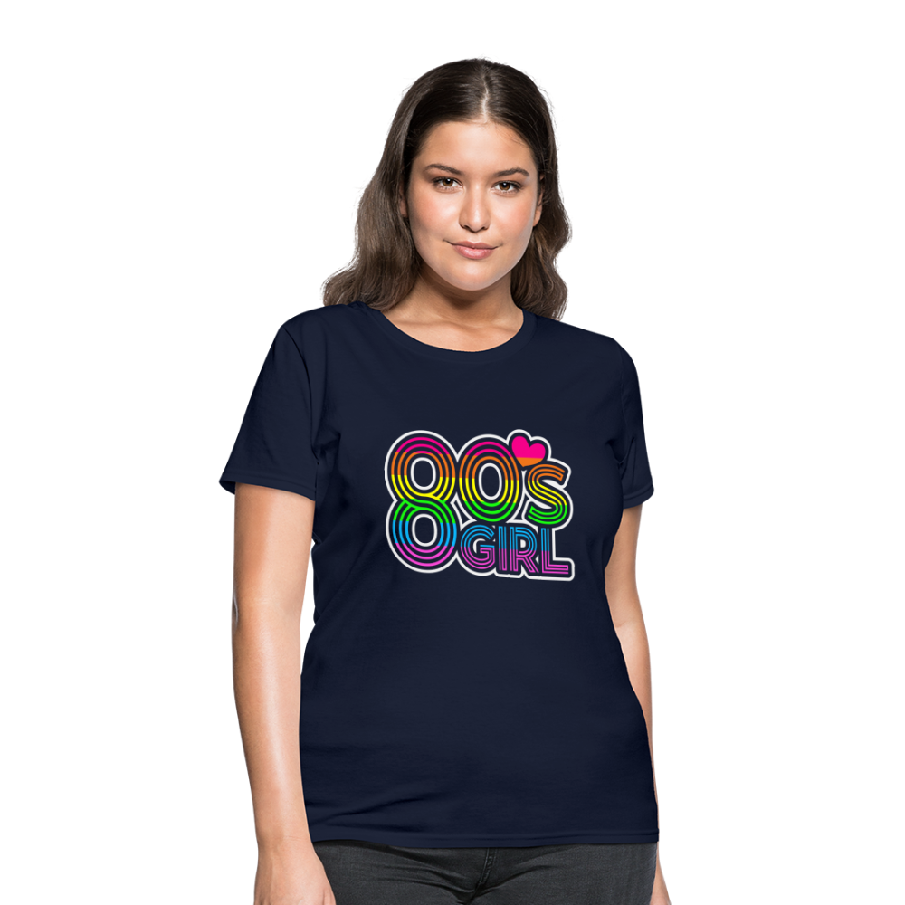 Back to the 80's - 80's Girl - T-shirt - navy