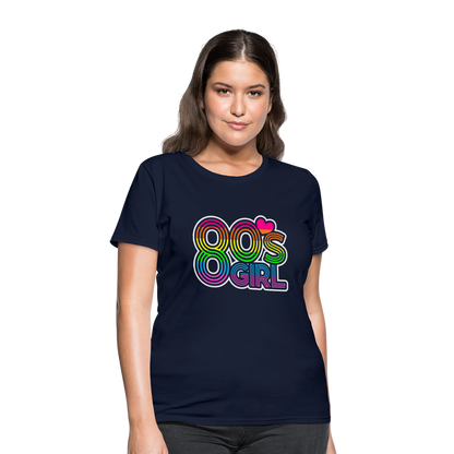 Back to the 80's - 80's Girl - T-shirt - navy