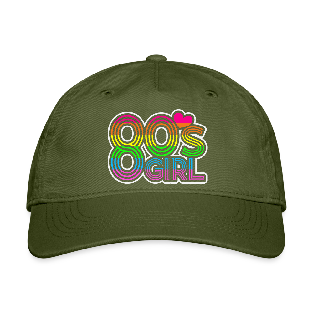 Back to the 80's - 80's Girl Baseball Cap - olive green