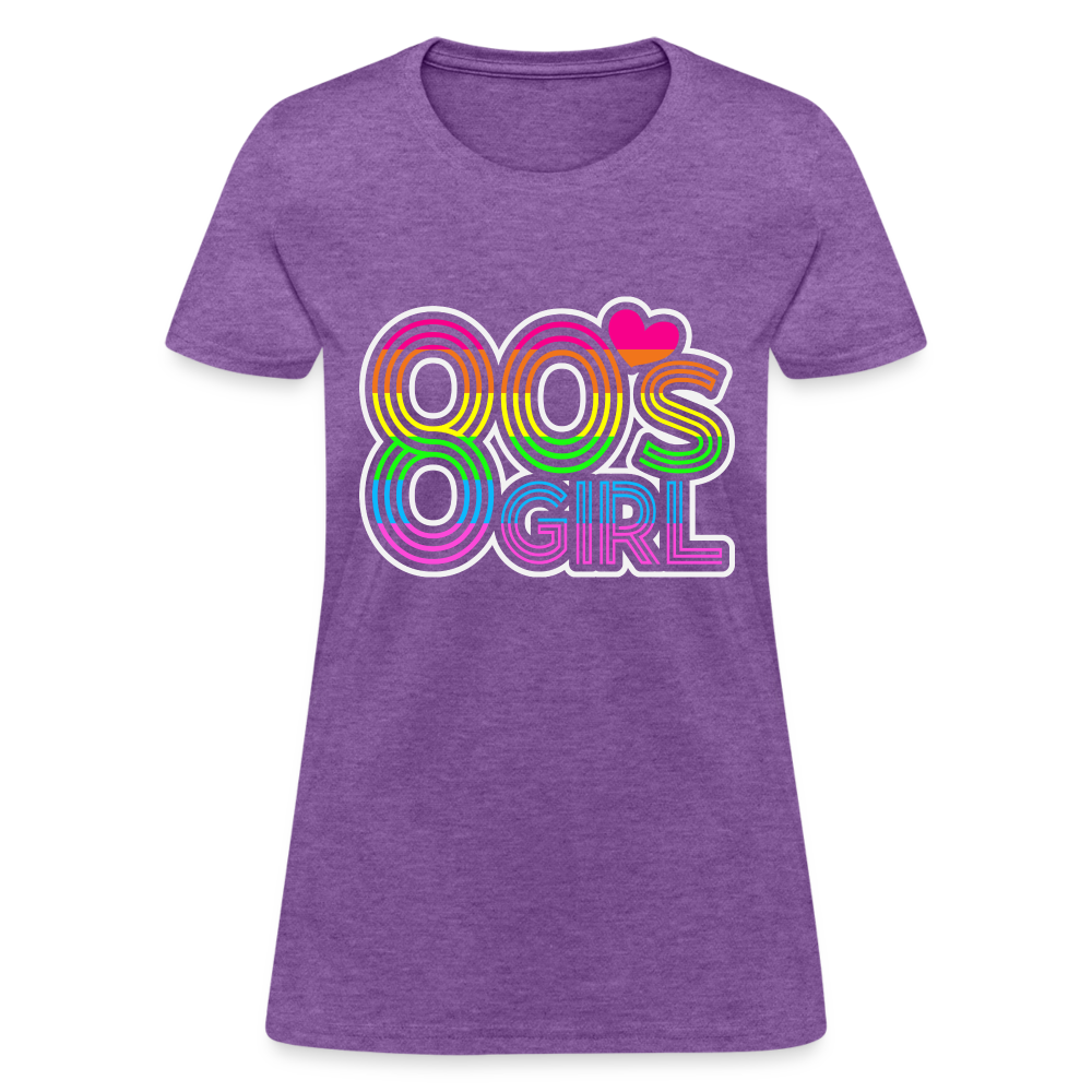 Back to the 80's - 80's Girl - T-shirt - purple heather