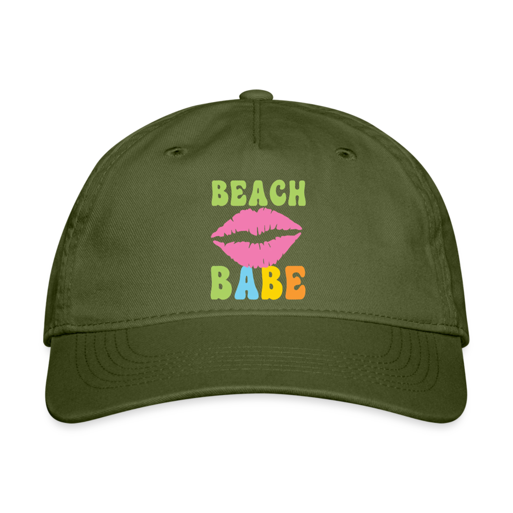 Summer Vibes - Beach Babe Organic Baseball Cap - olive green