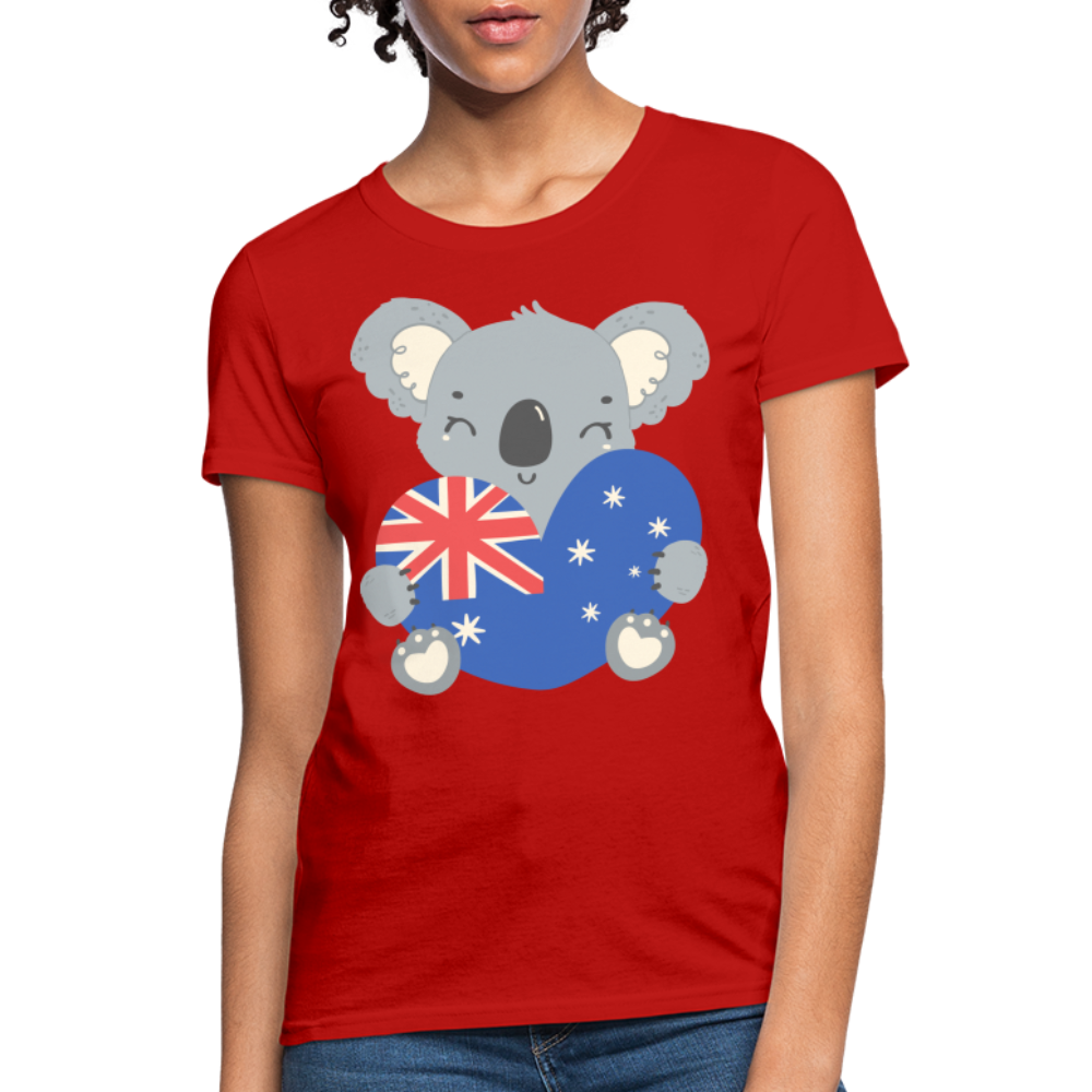 Australia Day - Koala Love Heart - red