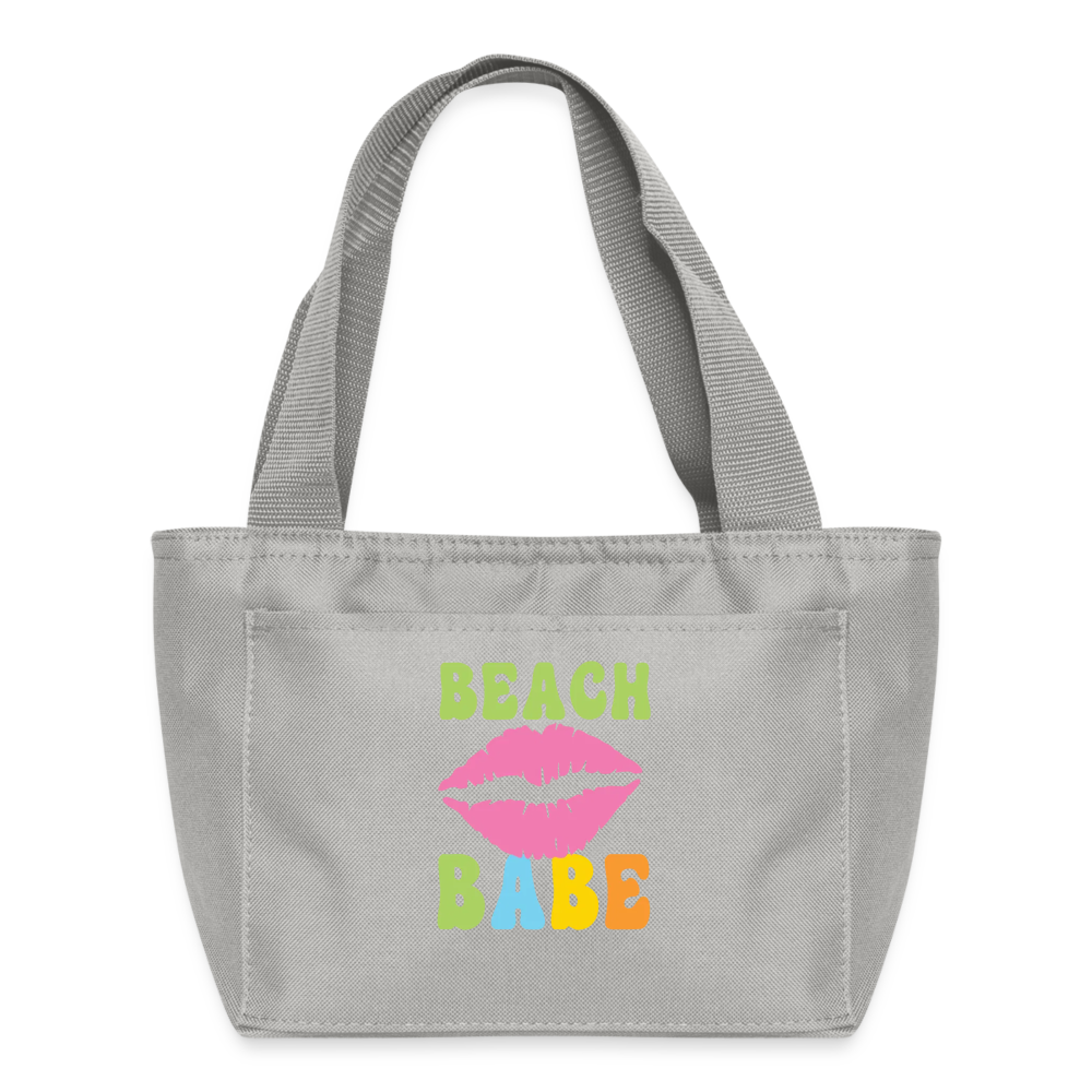 Summer Vibes - Beach Babe Insulated Lunch Bag - light gray