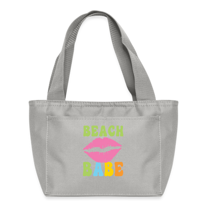 Summer Vibes - Beach Babe Insulated Lunch Bag - light gray