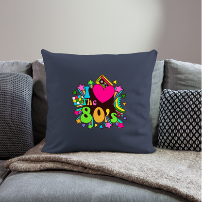 Back to the 80's - I Love the 80's Throw Pillow Cover - navy