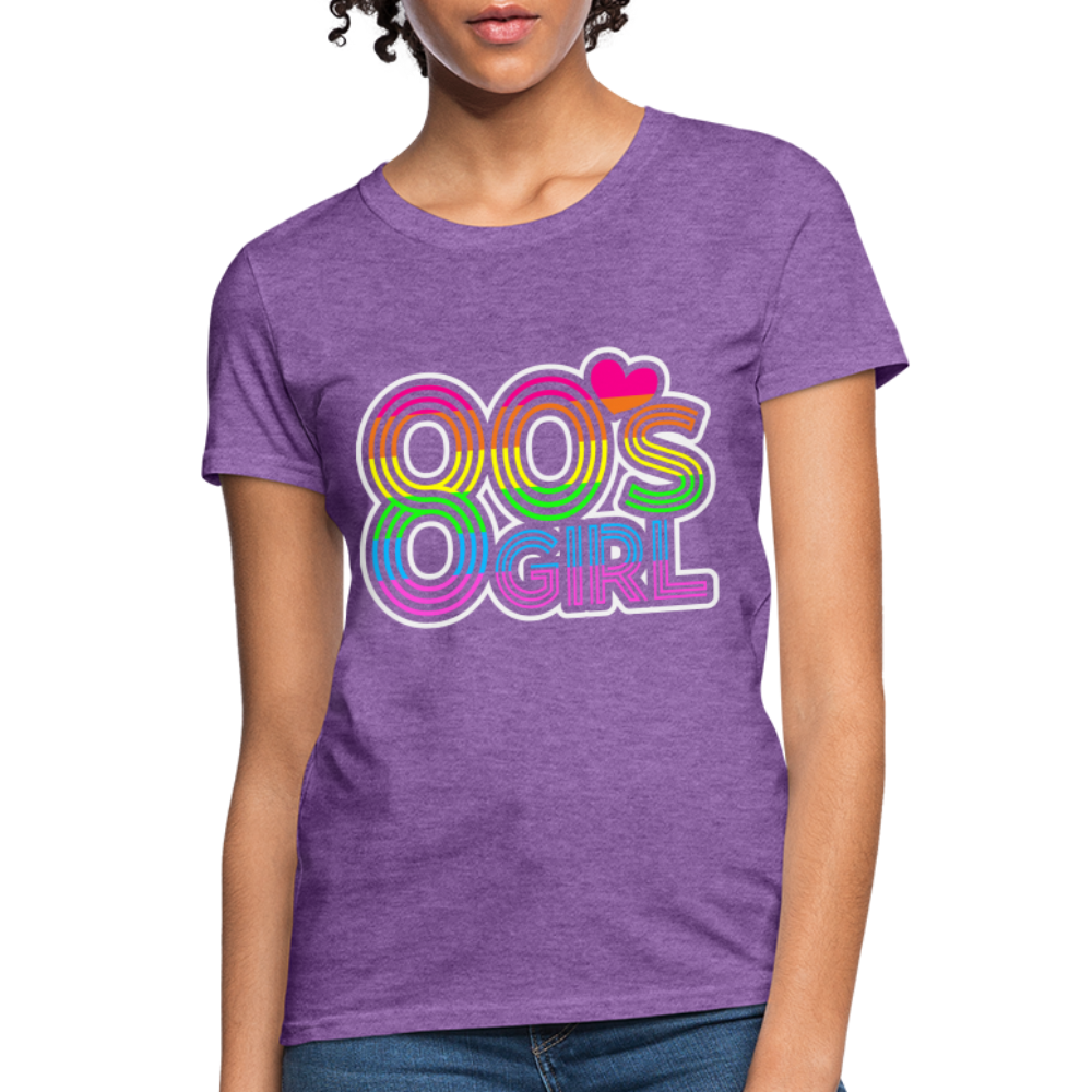 Back to the 80's - 80's Girl - T-shirt - purple heather