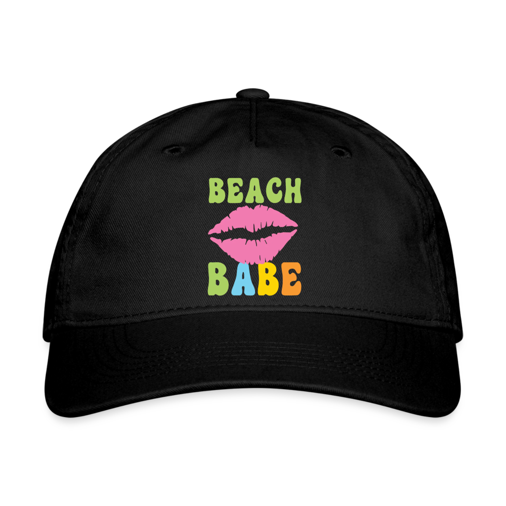 Summer Vibes - Beach Babe Organic Baseball Cap - black