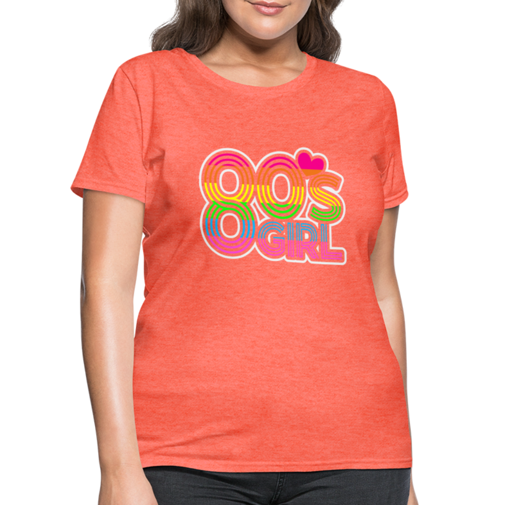 Back to the 80's - 80's Girl - T-shirt - heather coral