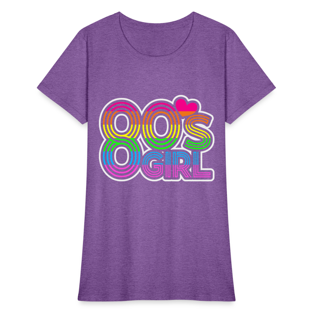 Back to the 80's - 80's Girl - T-shirt - purple heather