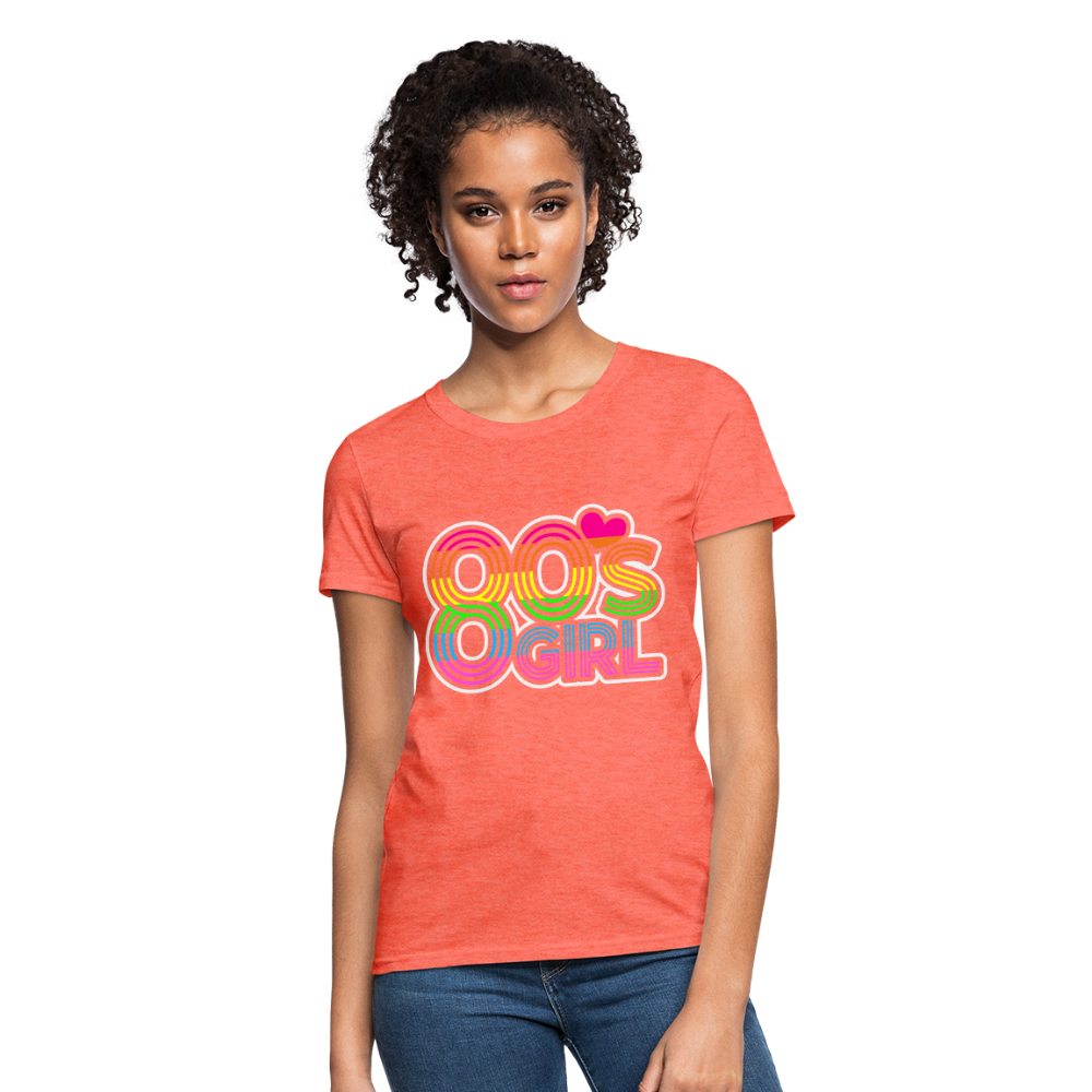 Back to the 80's - 80's Girl - T-shirt - heather coral