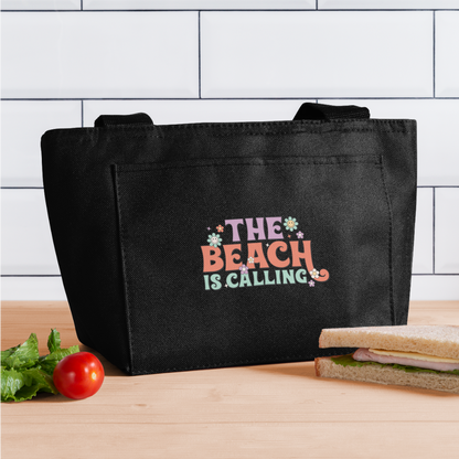 Summer Vibes - Beach is Calling Insulated Lunch Bag - black